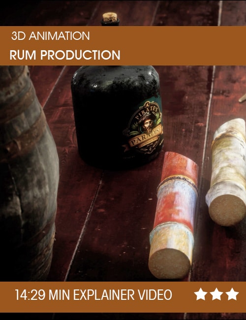 rum production 3d animation